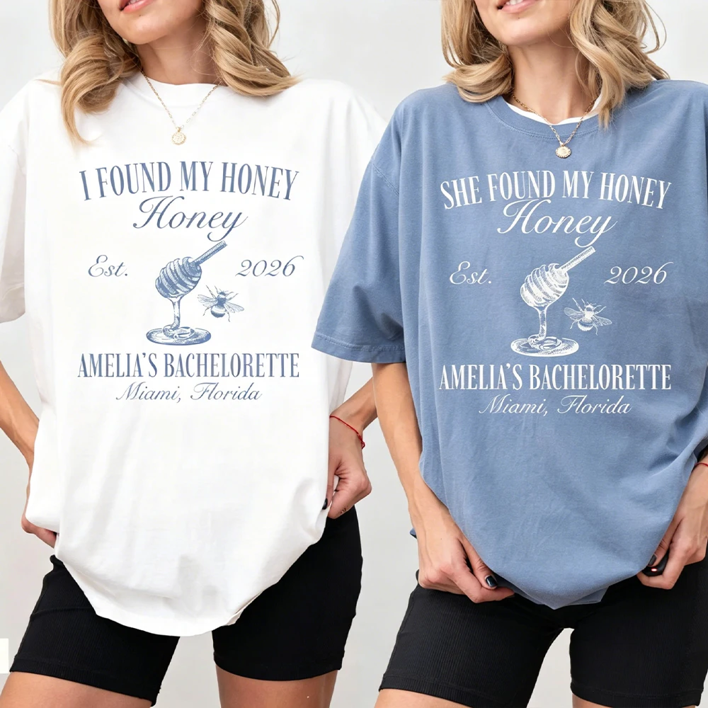 She Found Her Honey Custom Bachelorette Shirt Bride to bee T-shirt Bee themed Bach Party Tee Bach Outfit  Personalized Shirt