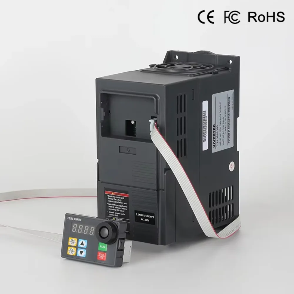 Mini VFD Variable Frequency Drive 0.75kW-11kW, 220V/380V Small Power Inverter for Motor Control