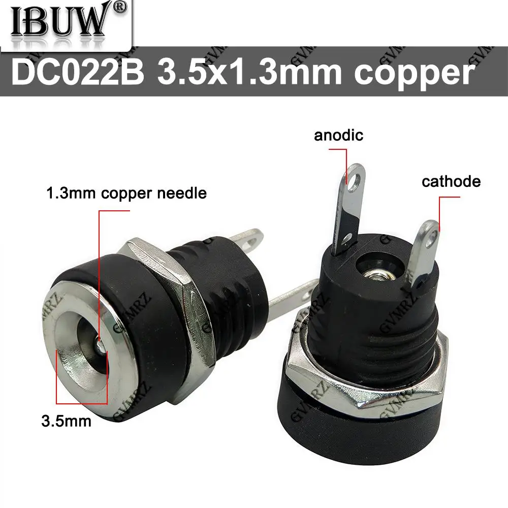 10PCS DC-022B 5.5 mm x 2.5mm 3A 12v for DC Power Supply Jack Socket Female Panel Mount Connector DC022B Connector 5.5 mm x 2.1mm