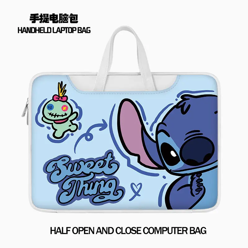 Disney Stitch Cute Laptop Bag 14 15.6 Inch Waterproof and Shockproof Laptop Bag Sanrio Pachacco for Macbook Air Pro 16 Handbag