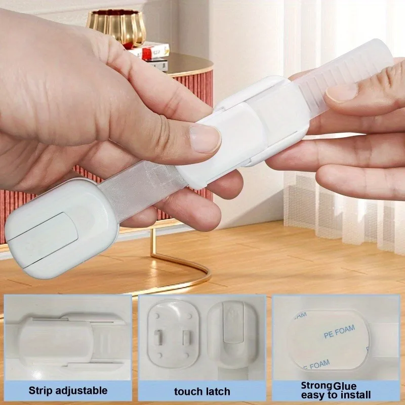 3pcs Adjustable Plastic Child Safety Cabinet Lock Multi Function Drawer Lock Door Lock Prevent Kids Trapped