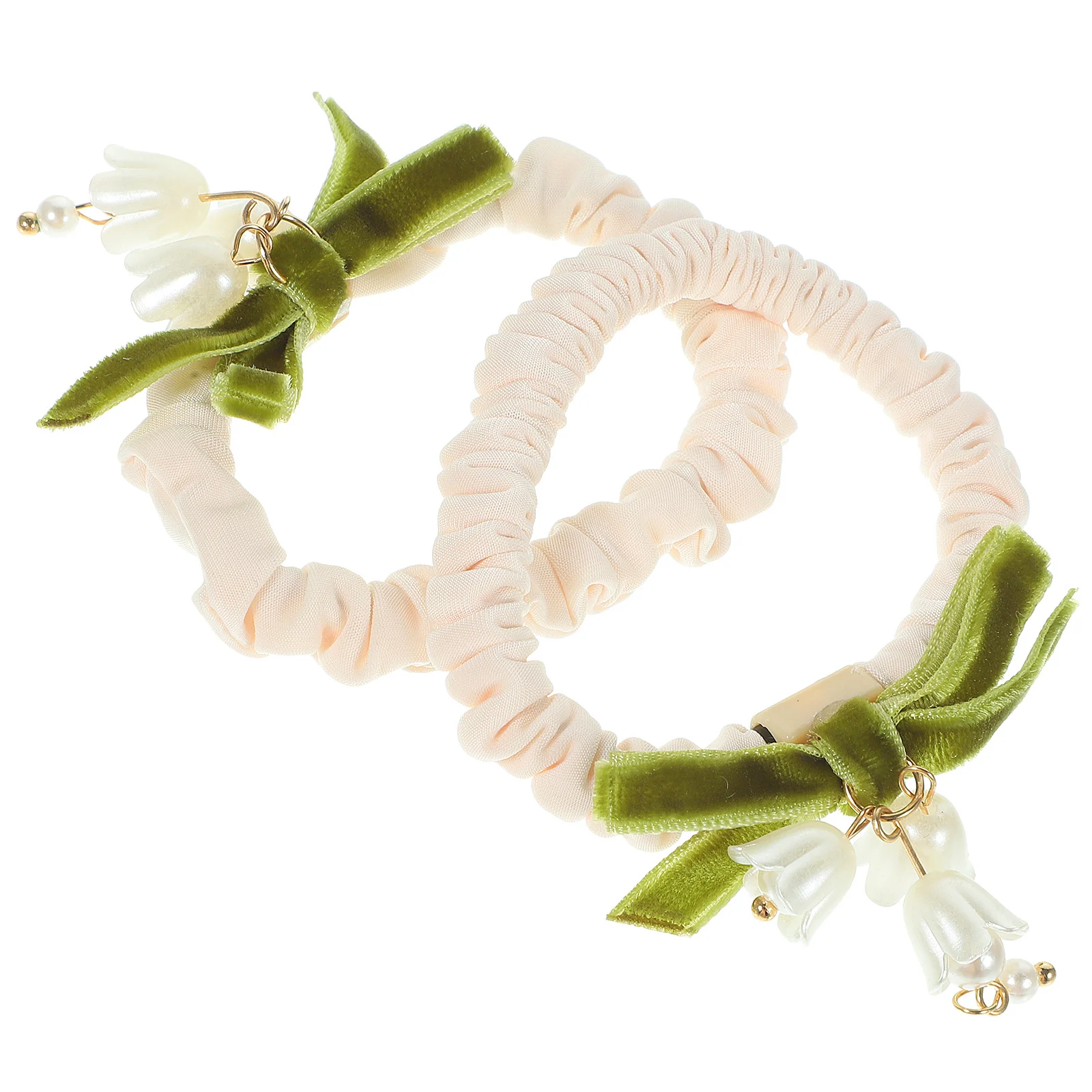 

2Pcs Elastic Flower Hair Scrunchies Stylish Ponytail Holders for Women Girls Daily Use Hair Ties for Women Ponytail Holder