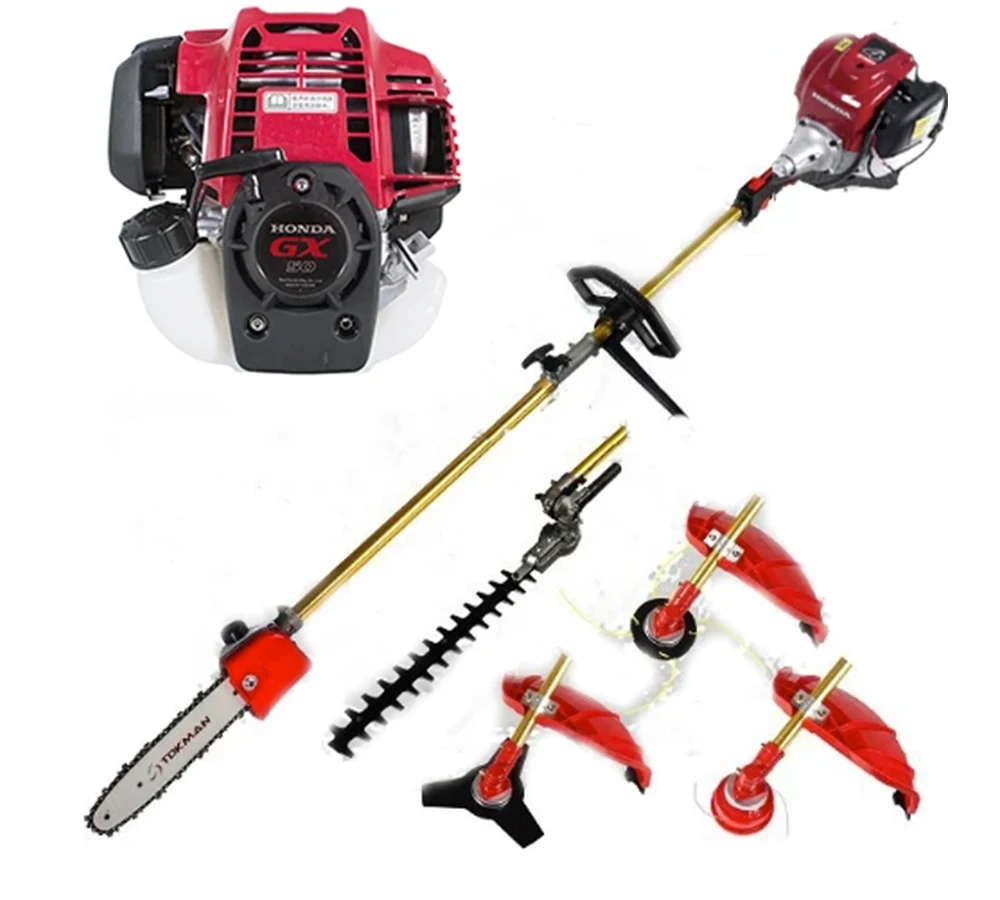 

GX50 Lawn mower 5 in 1 Multi tool Brush cutter 4 stroke Petrol hedge trimmer weed eater