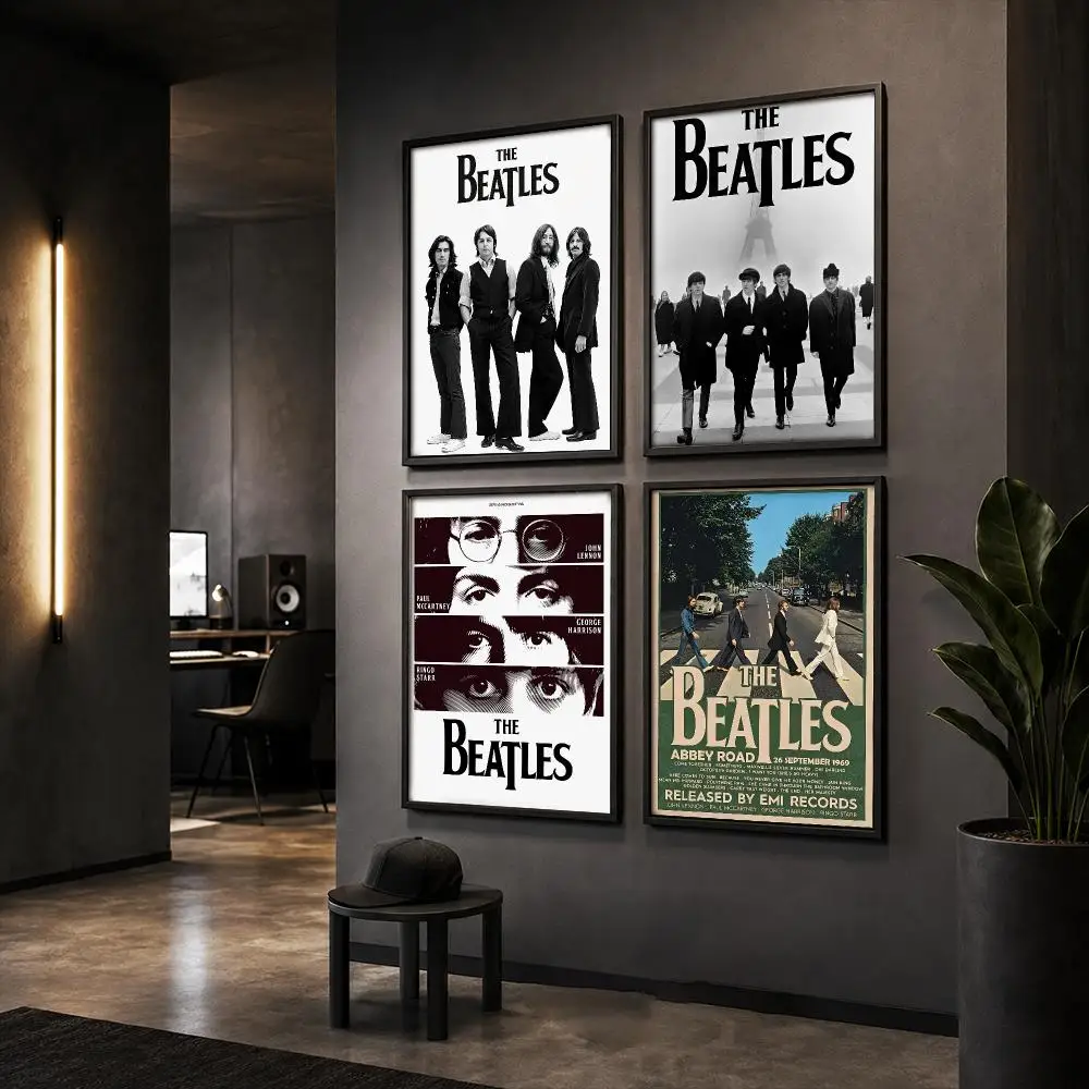 The B-Beatles Band Rock Poster HD Home Wall Stickers House Hallway Living Room Bedroom Bar Office Decor Art Prints