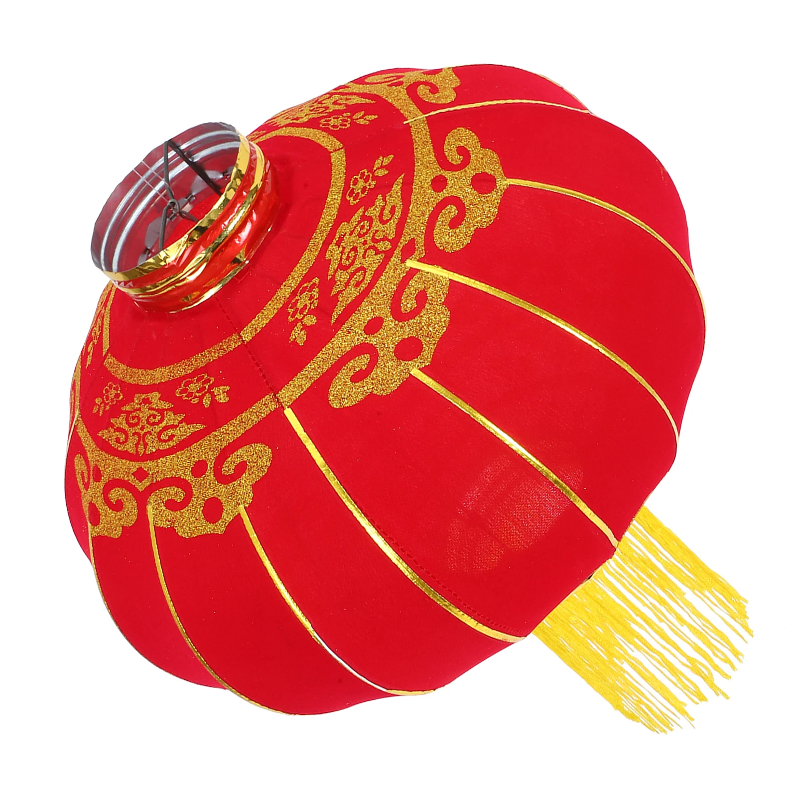 

Iron Mouth Cloth Lantern Decorative Hanging Lantern Gold Tassel Spring Festival New Year Wedding Celebration Decor