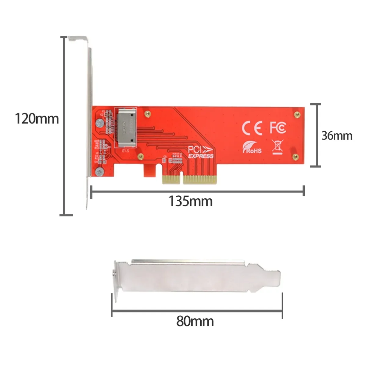 Adaptador de host PCI-E4.0 4X para régua NVMe 1U GEN-Z EDSFF curto SSD E1.S adaptador de suporte