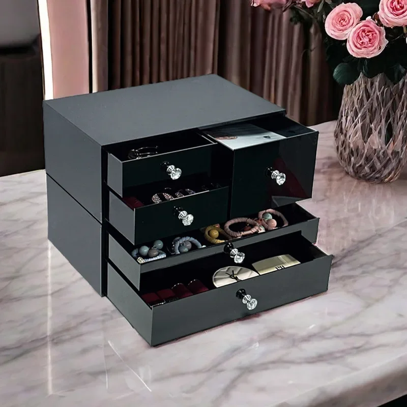 Cosmetics Storage Box Lipstick Skin Care Brush Household Dresser Large Capacity Dustproof Premium Desktop Shelf