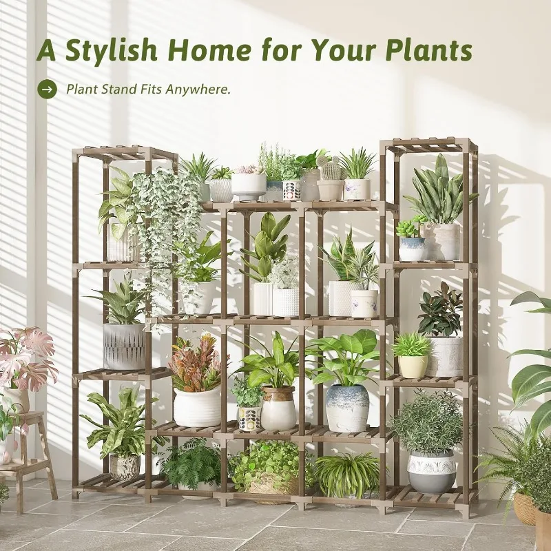 

2025 Large Plant Shelf 17 Pots Plant Multiple Plant Holder for Patio Balcony Garden Flower Stand Load-Bearing 600 LBS