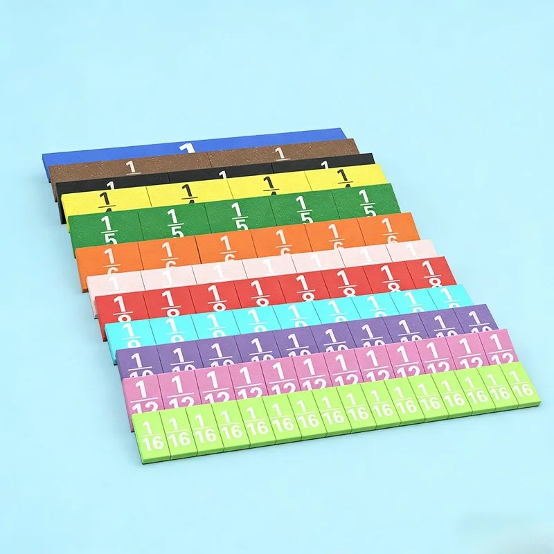 Magnetic Strip Fraction Demonstrator 12 Rows Math Teaching Tool for Grade 3-4 Students Fraction Addition Subtraction Learning