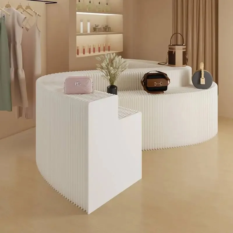 Booth display steps display shelves shopping mall window display racks racks ornaments decorative cabinets luminous disp