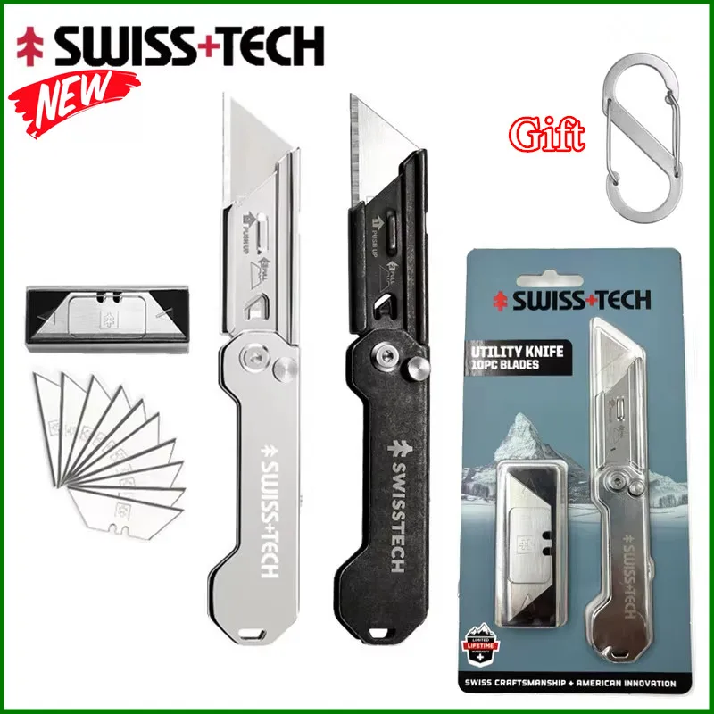 

SWISS TECH Мини Складной Нож Канцелярские Брелок Мультитул Карманные Ножи EDC Коробка Резак Универсальный Нож С Сменными Лезвиями