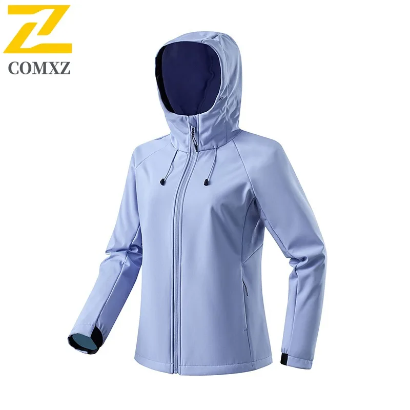 COMXZ الرجال السائق سترة لينة قذيفة مقنعين يندبروف في الهواء الطلق الصيد التخييم معطف تسلق الحد الأدنى مقاومة للخدش ملابس خارجية #4