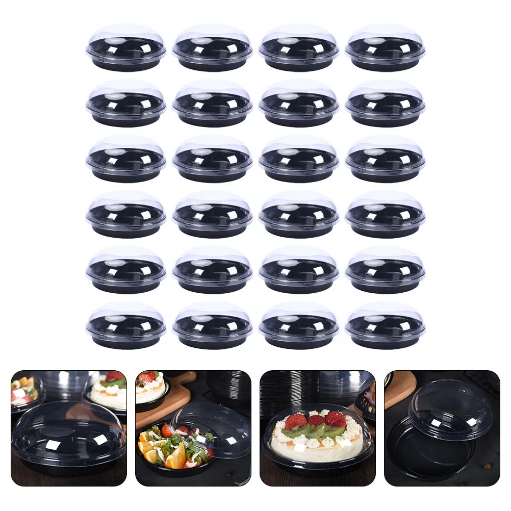 

120 Pack PET Cake Packaging Boxes Lightweight Reusable Baking Pastry Containers for Small Cakes Fruit Salad