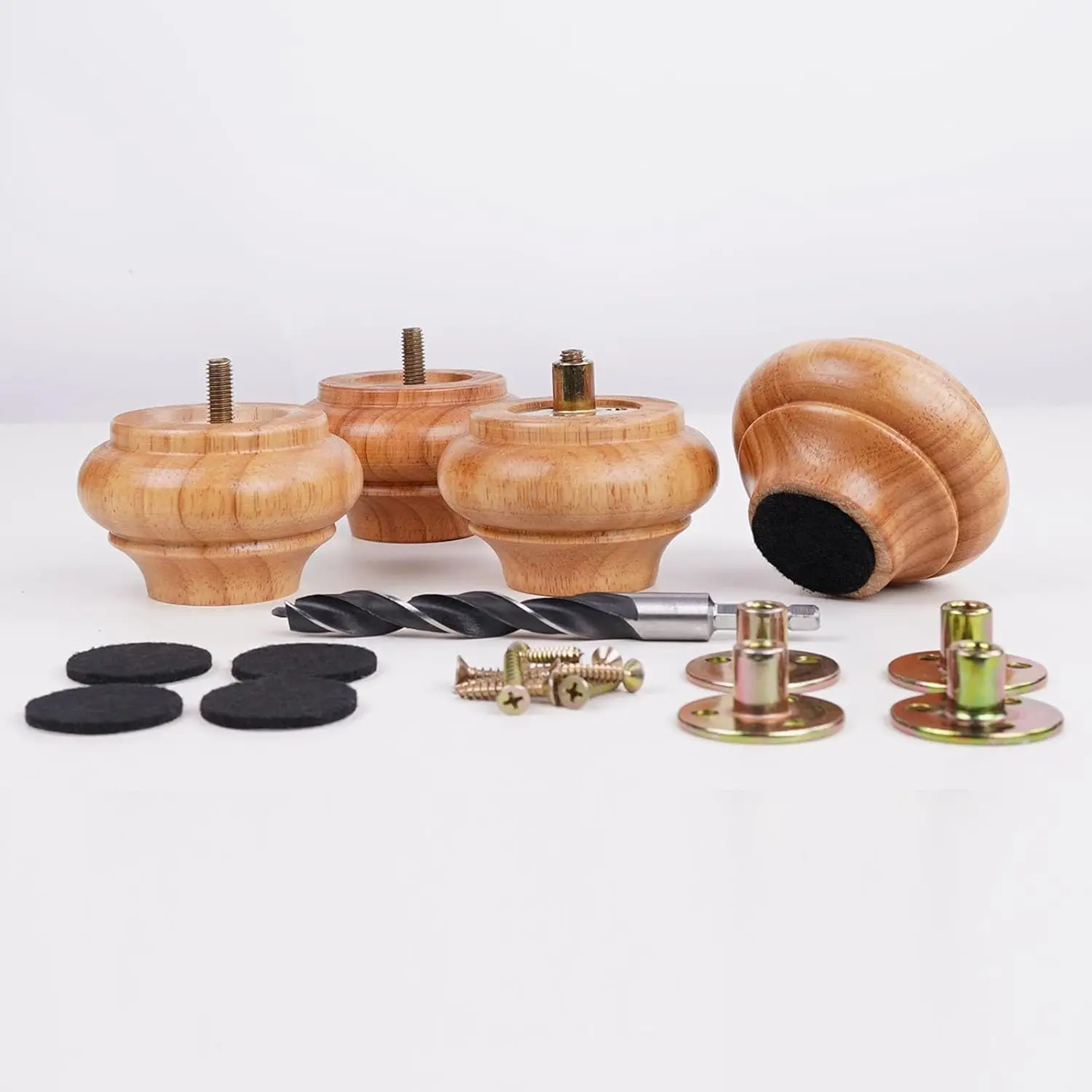 

2 Inches Short Wood Furniture Legs Set of 4,Heavy Duty Rubber Wood Legs Replacement Couch Legs Sofa Legs Cabinet Leg