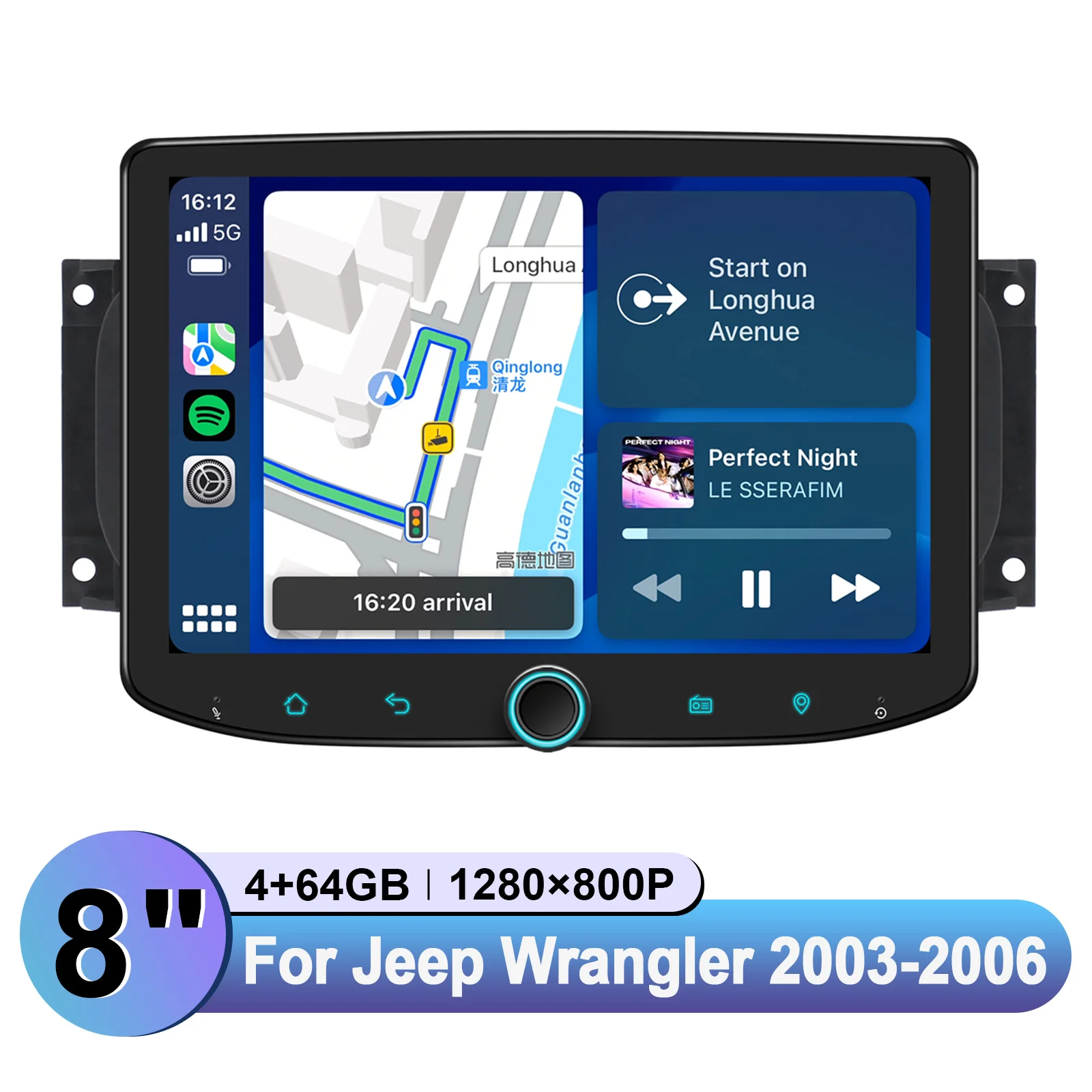 JOYING 7 "8" 8.9 "شاشة تعمل باللمس ستيريو سيارة ل جيب رانجلر 2003-2006 مشغل وسائط متعددة سبليت شاشة متعددة المهام التوصيل والتشغيل