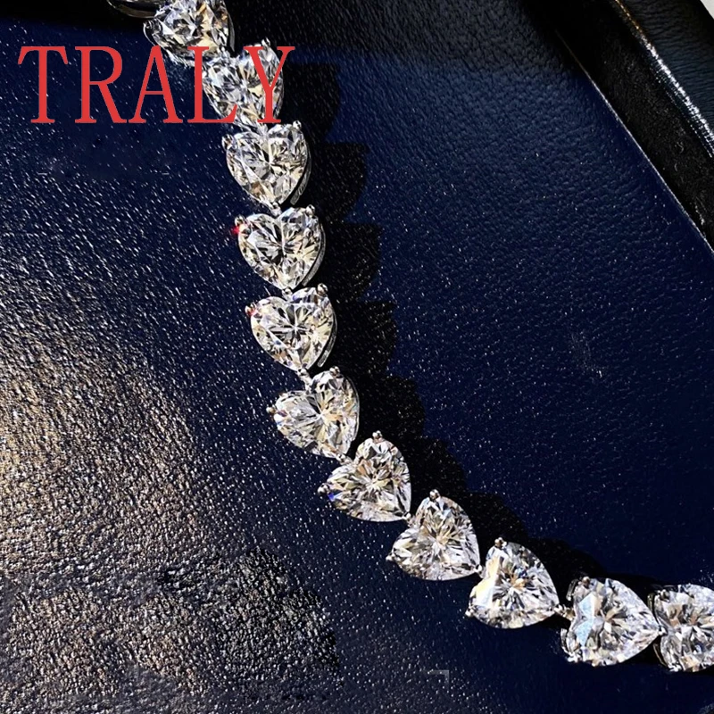 S925 Silver Full Diamond Love Bracelet, Mosang Diamond Bracelet, Fashionable Luxury Style Bracelet