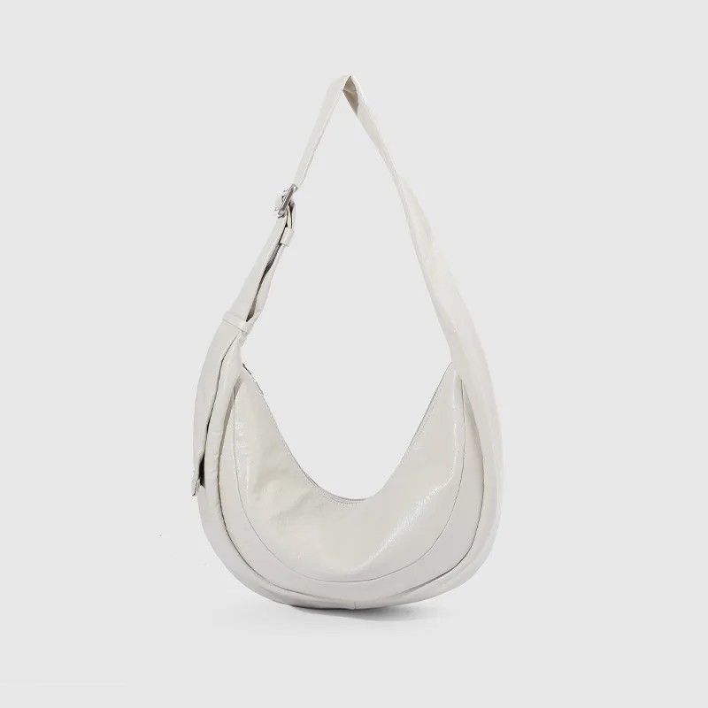 

Women Crescent Underarm Bags PU Leather Female Elegant Commuter Shoulder Bags Niche Design Girls Fashion Armprit Bags Purses