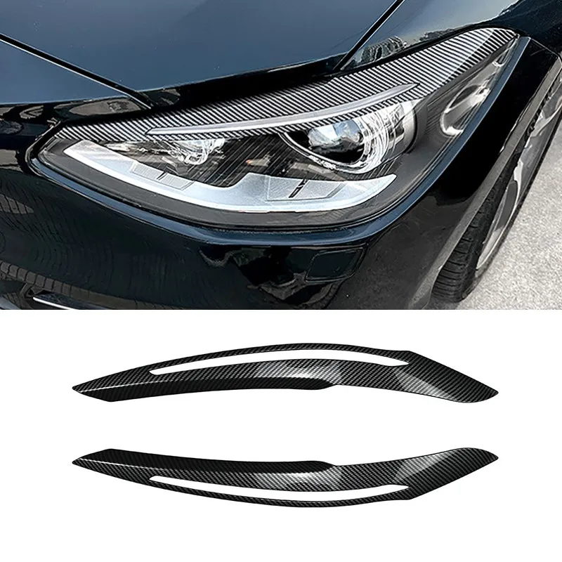 

Car Front Headlight Lamp Eyebrow Trim Strips Carbon Fiber Color Sticker For BMW 1 Series F20 F21 2011-2014 Exterior Accessories