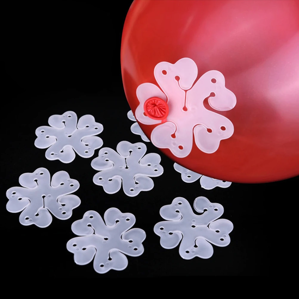 

50 Pcs Balloon Clip Balloons Holder Double Layer Flower Shape Clips for Sealing