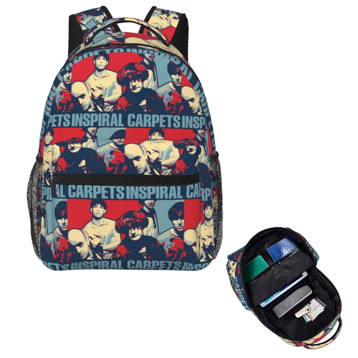 Band Inspiral Carpets Student Backpack School Bag Hiking Travel Daypack for Men Women Fashion Bookbag Shoulder Bags