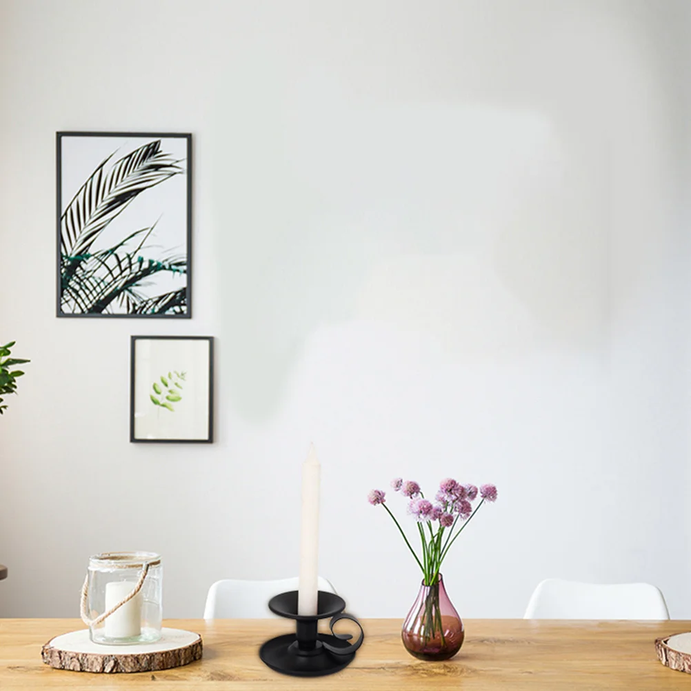 

Iron Holder Tea Cup Design Vintage Candlestick Decorative Home Adornment Premium Holders for Living Room Dining