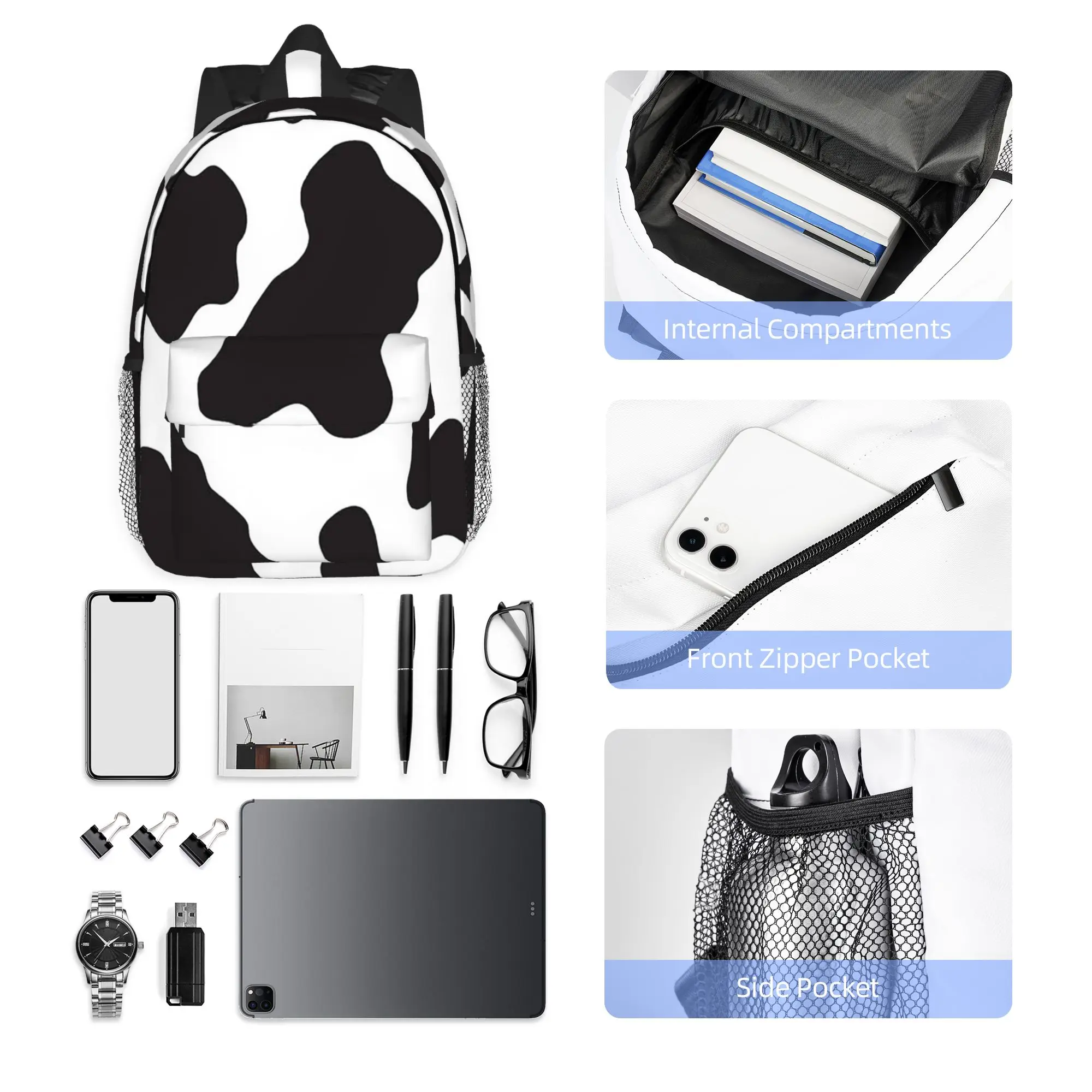 Cow Animal Print Cowboy Country Ranch Backpack Hot Sale Daypack Boys Girls BookBag Shoulder Bags for Men Women School Bag