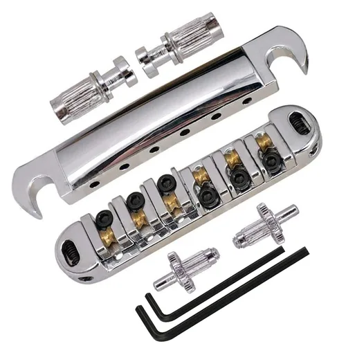 Imagen 2 del producto Puente tune-o-matic estilo Abr-1, puente de sillín con ruedas, para reemplazo de engranajes de guitarra LP SG Les Paul