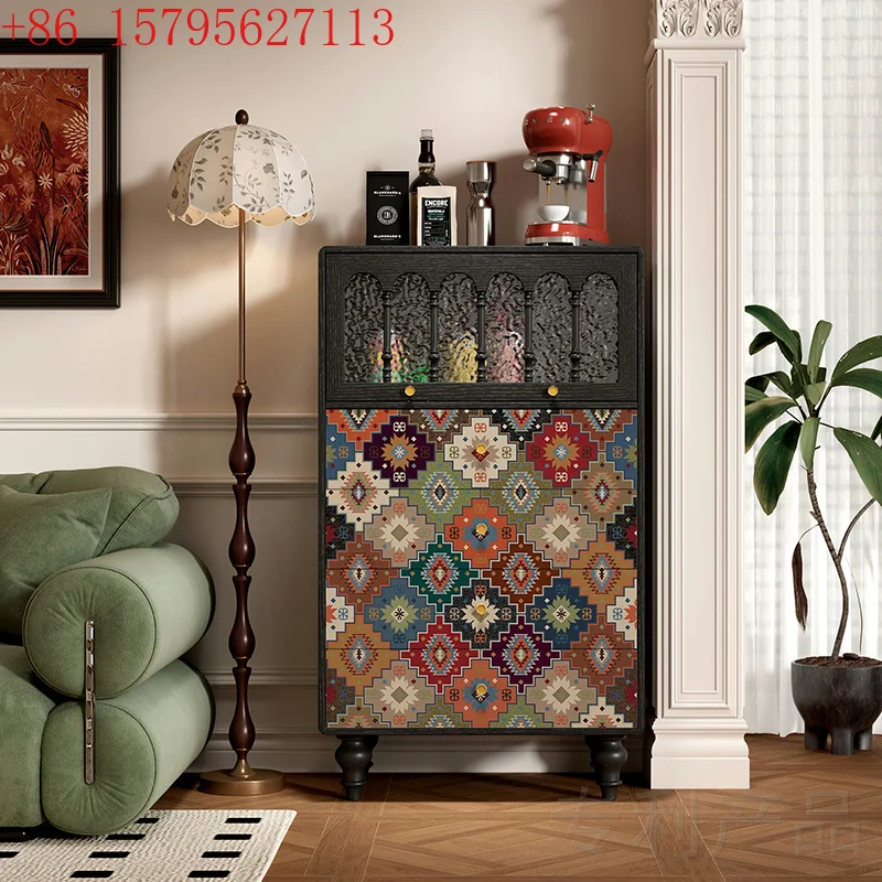 

Solid wood four-chest cabinet Bedroom bedside drawer storage cabinet Living room dining side cabinet against the wall