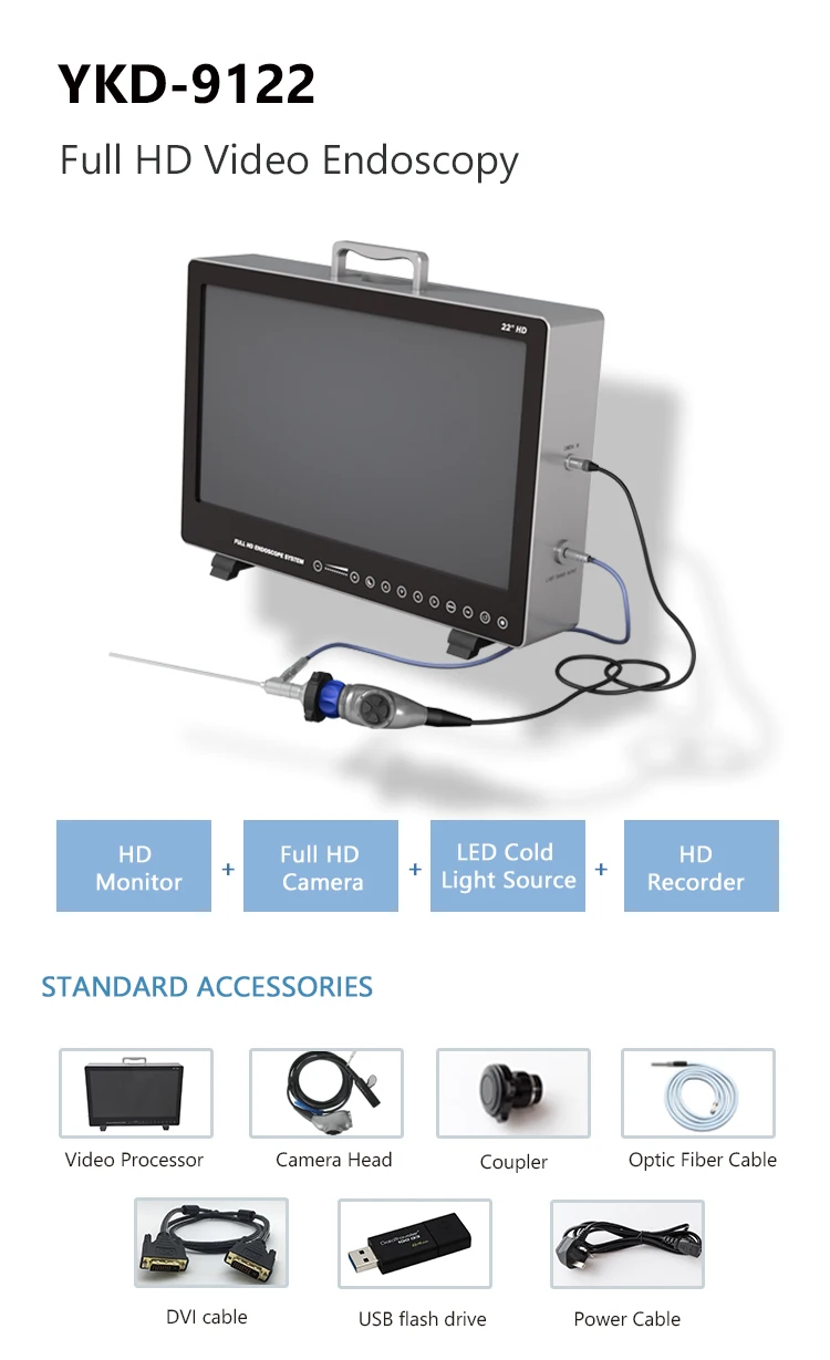 IKEDA VET-9122 Portable HD Video All in 1 Animal & Veterinary Equipment Endoscope System with Monitor