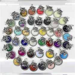 Natural GemStone Healing Quartz Crystal Alien Dragon &Alloy charm pendants DIY Fashion Jewelry making Necklace Accessories 8pc
