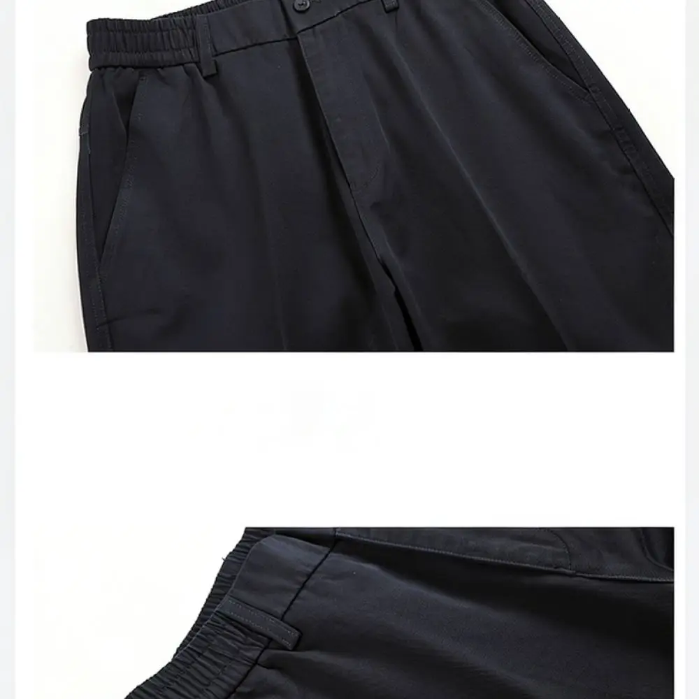 For Hongcheng Mens Spring Autumn Business Pants Straight Fit Formal Trousers Breathable High Elastic Office Commuter Wear