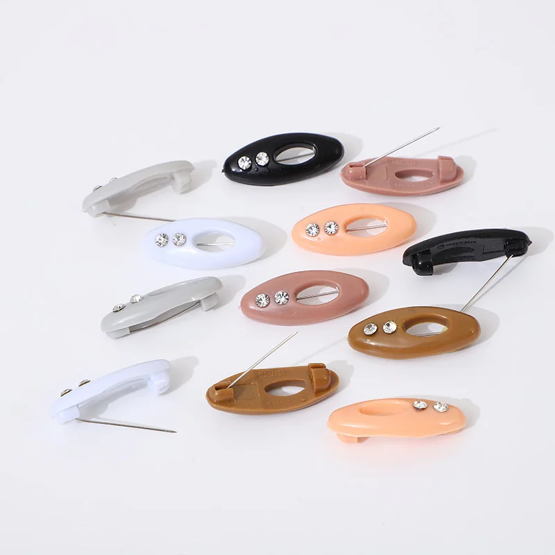 12pcs Safety Brooch Pins For Women Muslim Hijab Pin Islamic Scarf Enamel Pin Accessories Headscarf Shawl Pins Decoration