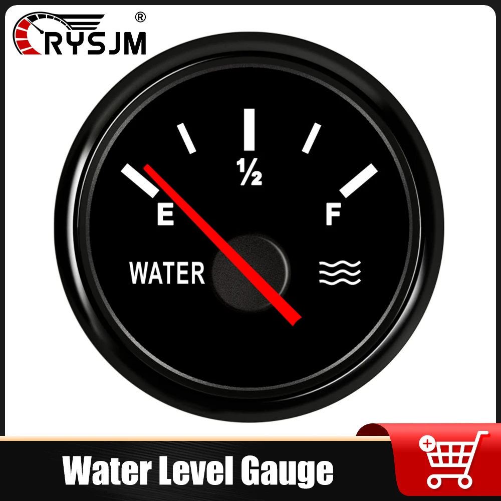 

RYSJM Water Level Meter Tank Indicator With Red Backlight Digital Water Level Gauge Auto Gauge for Car Truck 12V24V Universal