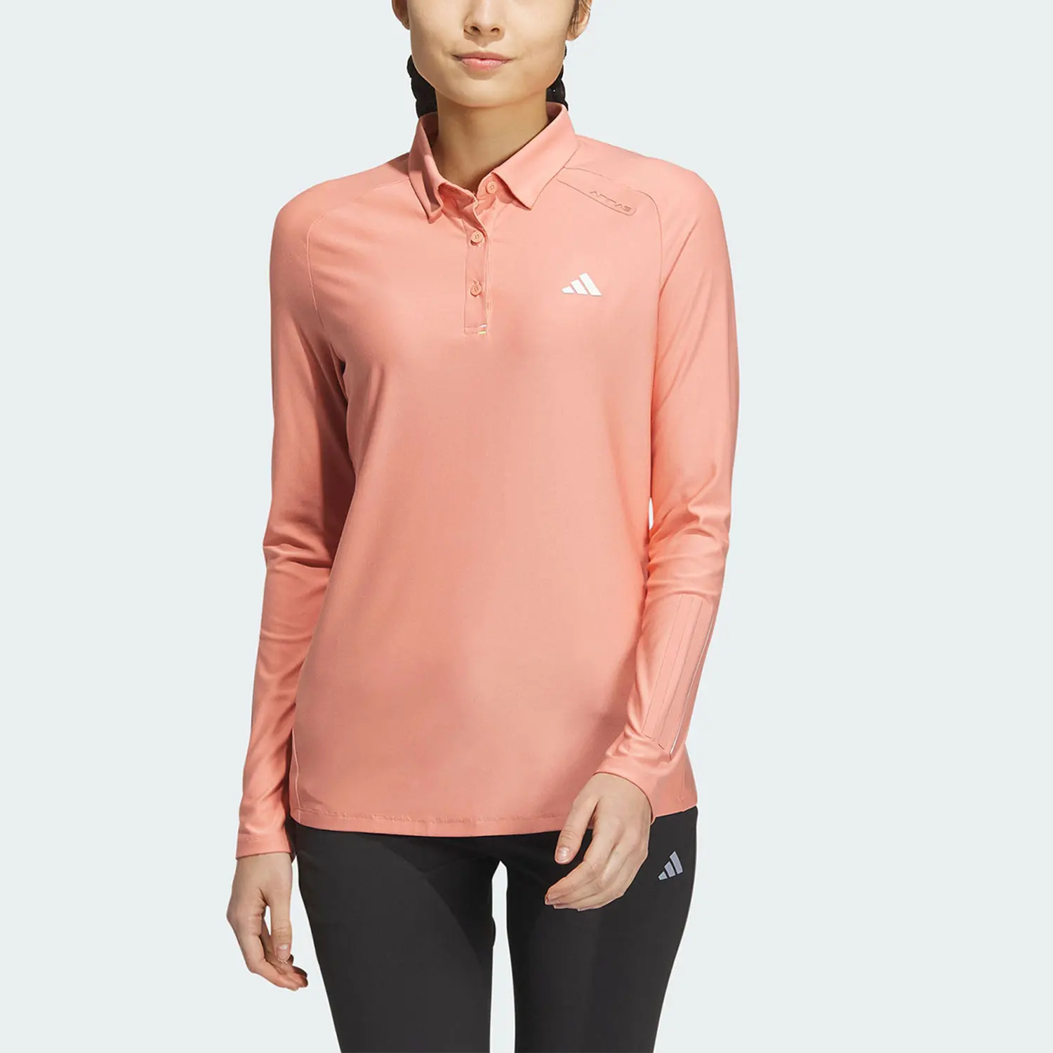 

Adidas genuine 2023 New Women's Minimalist Long-sleeve Polo Shirt HZ6108