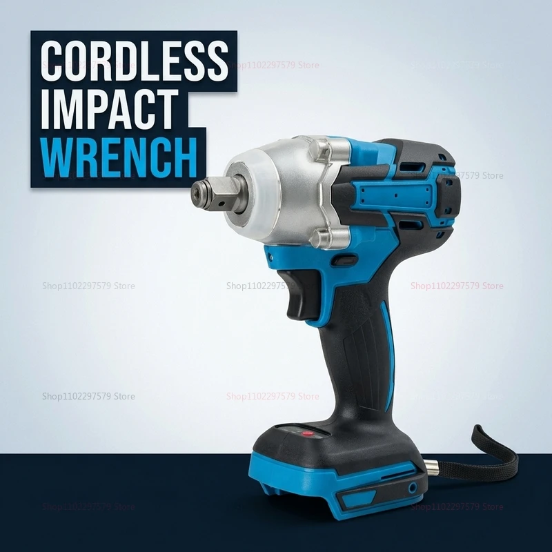Cordless Electric Impact Wrench High Torque Hand Tool for Automotive Construction Repair DIY Home Use No Battery Included