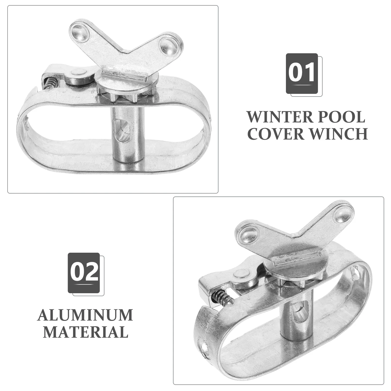 

2Pcs Aluminum Cable Winch Self-Locked Ratchet Tool for Ground Pool Cover Fastening Winter Windproof Safety Device