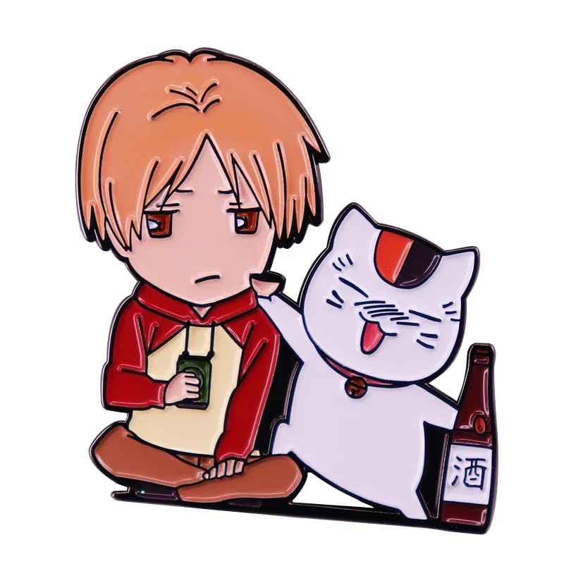 

Natsume Yuujinchou Anime Brooch Book of Friends Takashi Maneki Neko Nyanko Sensei Madara Enamel Pin Badge Jewelry