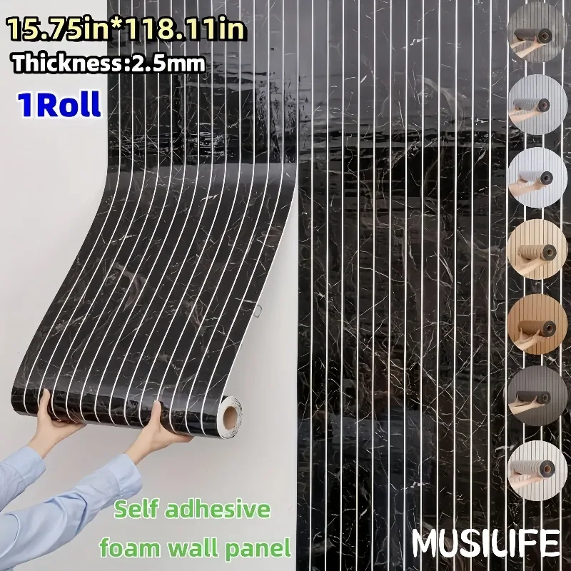 

Extra Thick 3D Wood Grain Self-adhesive Wallpaper for Ceiling Bedroom Living Room Decor Peel and Stick Foam Wall Stickers 3M