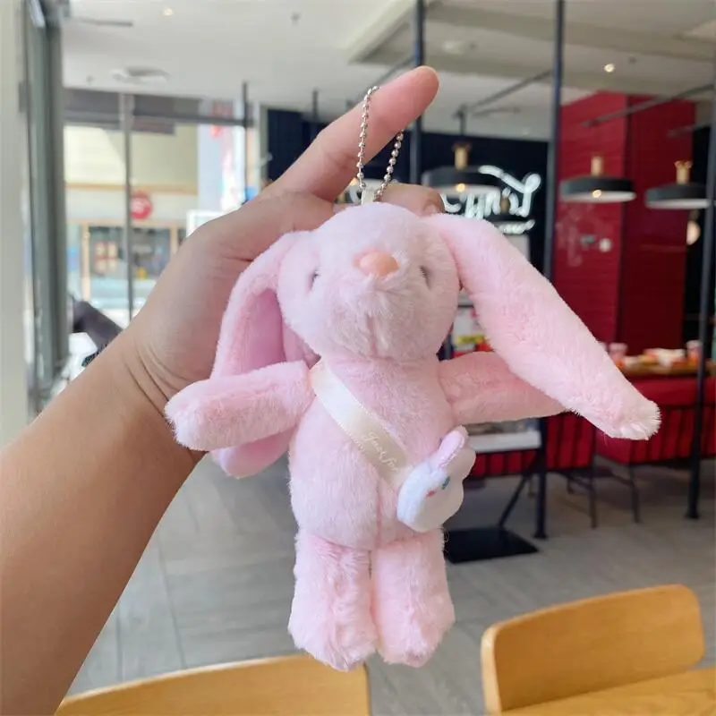 

Long-eared Rabbit Plush Toy Hanging Shoulder Bag Premium Ornament Cute Keychain Stuffed Animal Machine Doll Fur Backpack