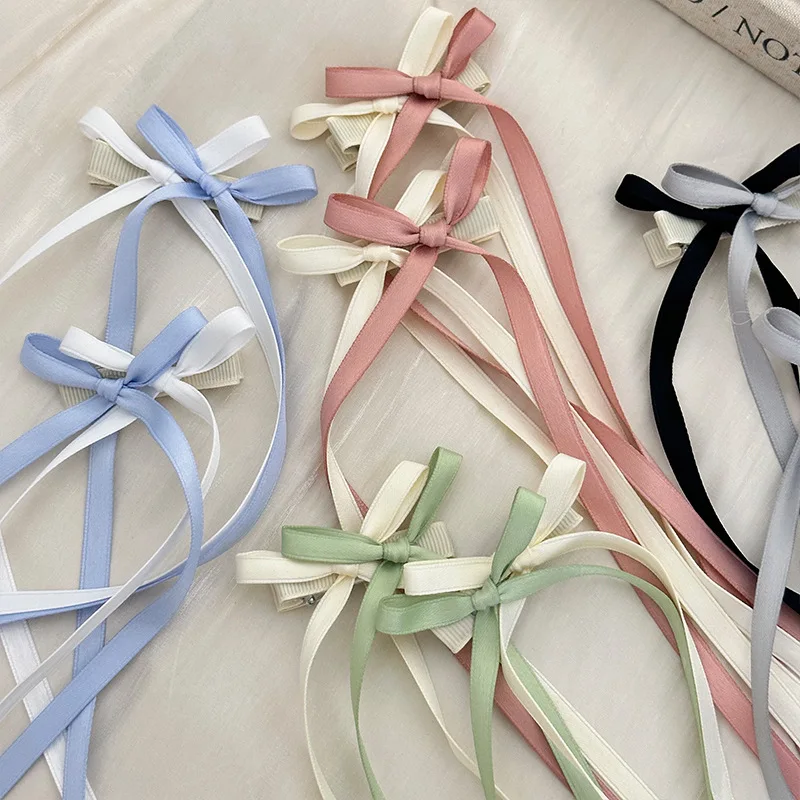 Hair bows accessories for women girl pins and clips korean ribbon popular new in kpop sweets Kawaii fashion Cute trendy leading