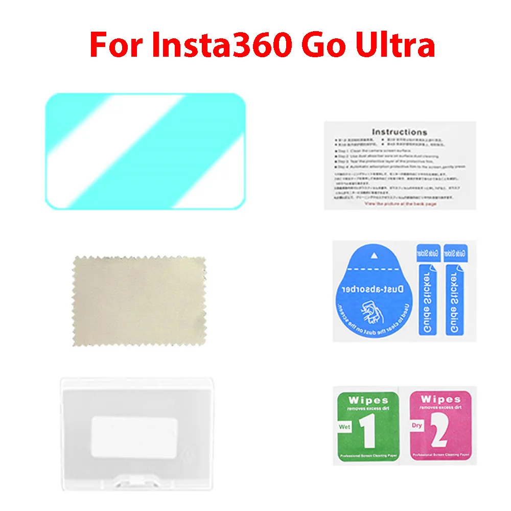 

For Insta360 Go Ultra Tempered Glass Screen Protector Shatterproof and Scratch-Resistant Screen Film Action Camera Accessories