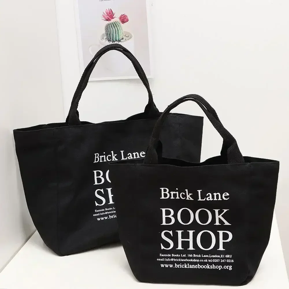 S-CTB2 New Lunch Bag Canvas  Box Picnic Tote Cotton Cloth Small Hand Pouch Dinner Container Food Storage Bags