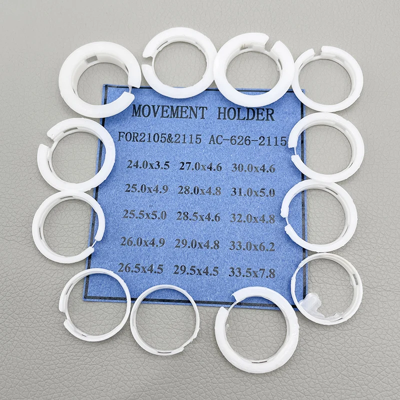 2105/2115 Movement Spacers Ring Set of 15pcs Different Sizes Plastic Watch Movement Holder Spacer Ring for 2105/2115 Movement