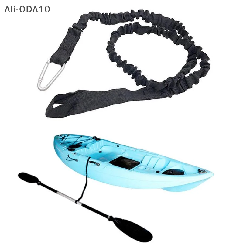 

Adjustable Elastic Kayak Rod Lanyard Canoe Paddle Leash Fishing Rod Leash Safety Rope Carabiner Rowing Boats Accessories