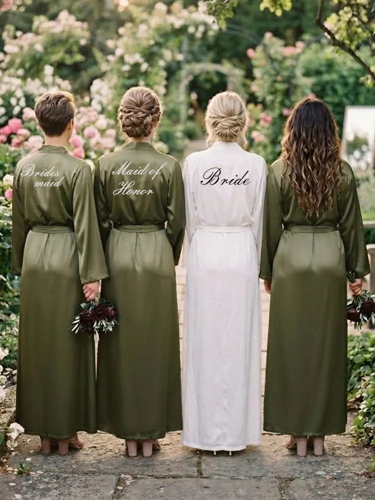 

Long Bridal Robe Bridesmaid Proposal Kimono Robe Bride to be Gift Wedding Morning Dressing Gown Womens Robes Bridal Shower Gifts