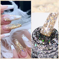 Mtssii 7ML Silver Glitter Gel Nail Polish Colorful Shining Sequins Semi Permanent Soak Off Base Top Coat Nail Art Gel Varnishes