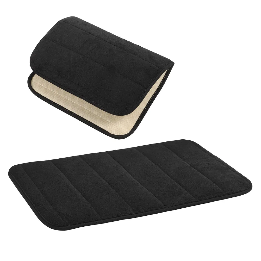 2Pcs Memory Foam Door Mat Indoor Entrance Water Absorbent Non Slip Bathroom Floor Mat for Front Back Door Use