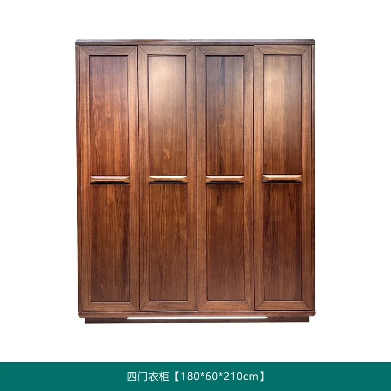 b18 Modern Chinese Ebony Wardrobe Pure Solid Wood Bedroom Home Storage Cabinet