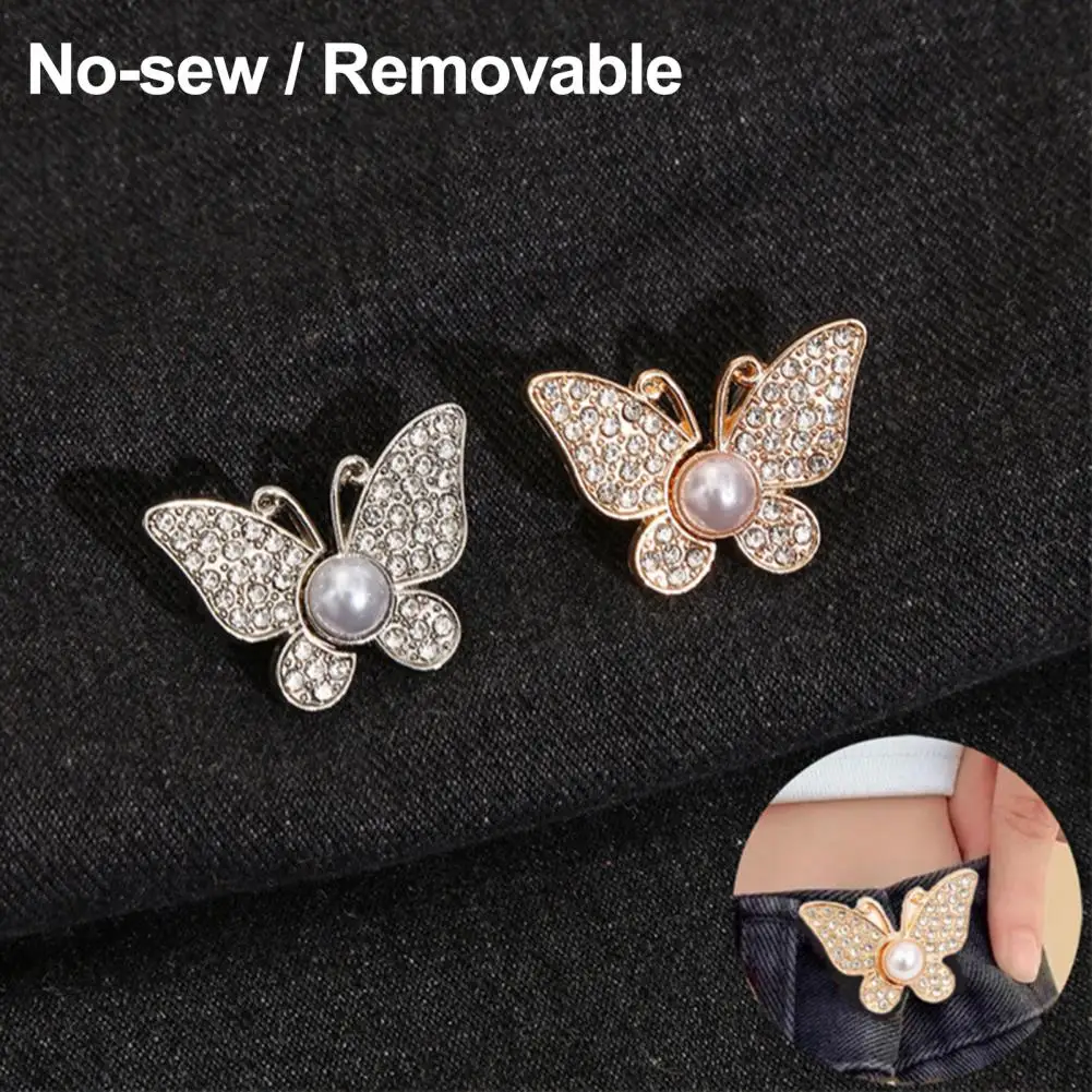 Reusable Pants Button Extender Adjustable Waistband Clips for Jeans No Sew Belt Buckle Tighteners Strong Locking Pants Button