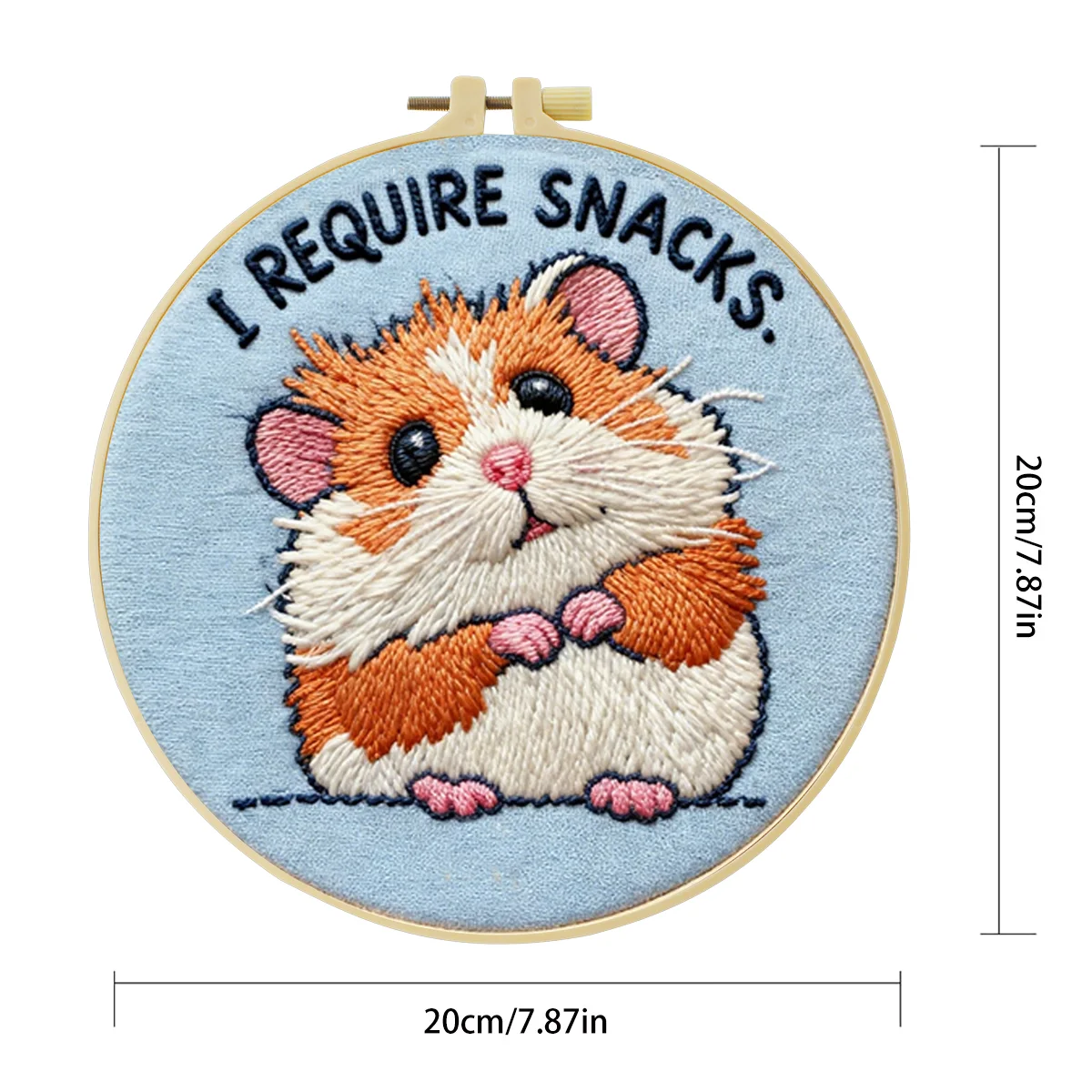 1 Stück 20X20CM/15X15CM 7,87/6,3 Zoll Hamster-Stickerei-Starter-Kit DIY-Kit DIY-Stickerei-Set Handarbeiten Heimdekoration – Detail 4